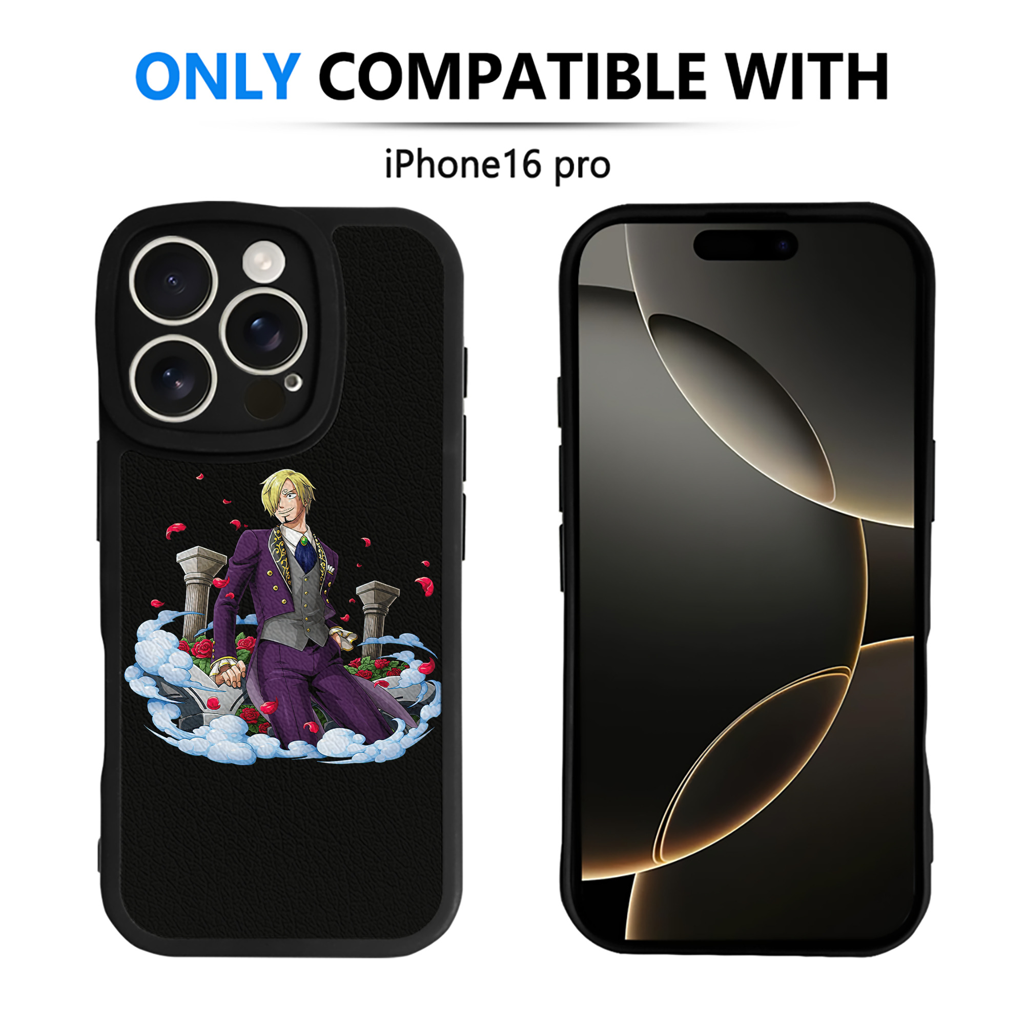 （画像用） ワンピース サンジ ONE PIECE Sanji 【iPhone 16シリーズ対応】シリコンスマホケース（レザー調） 材質：シリコン